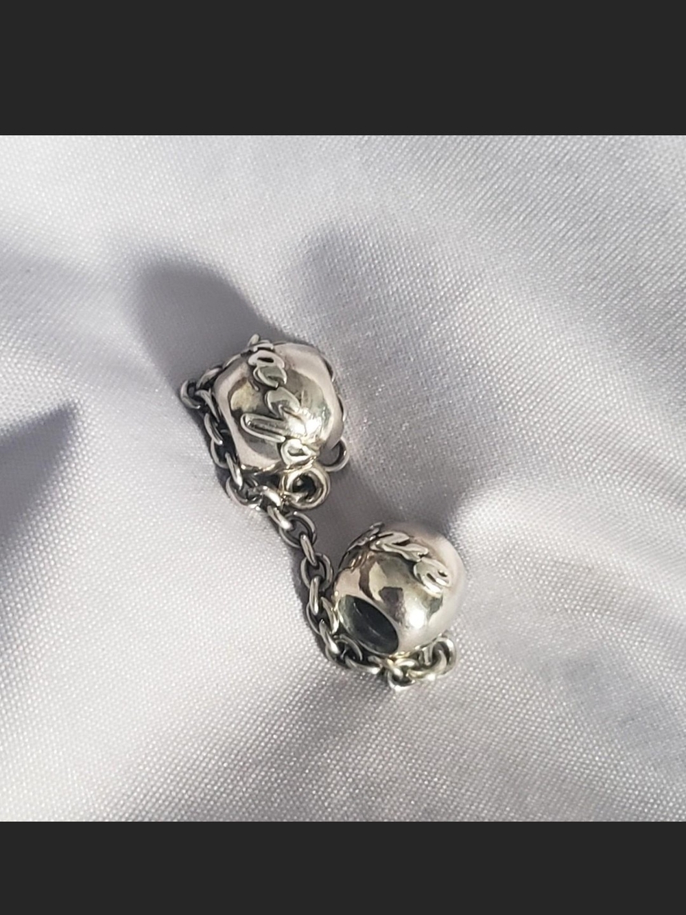 Pandora Silver Floral Safety Chain Connector